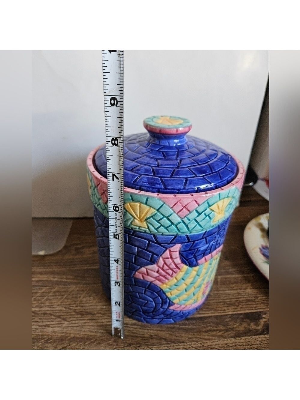 Vintage 90s Clay Art Mosaics 3-piece Ceramic Canister Set - Picture 16 of 16